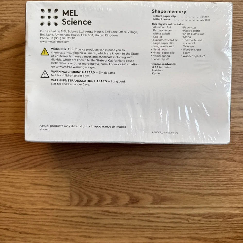 MEL Physics Shape Memory 2-Experiment Kit Age 8+ Homeschool MEL Science STEM NEW